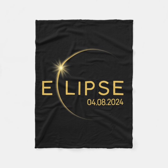 8 Total Solar Eclipse 2024  Fleece Blanket (Front)