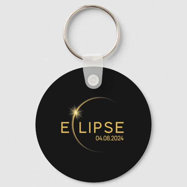 8 Total Solar Eclipse 2024  Key Ring (Front)