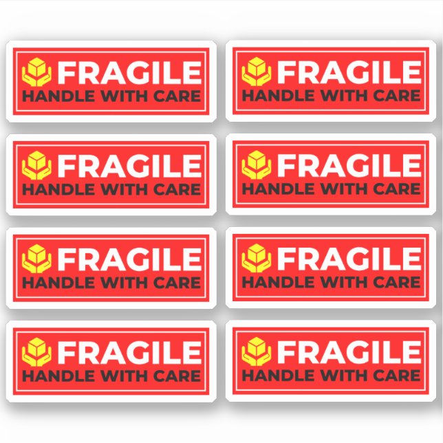 8 Vinyl Fragile Stickers (Handle with Care) (Front)