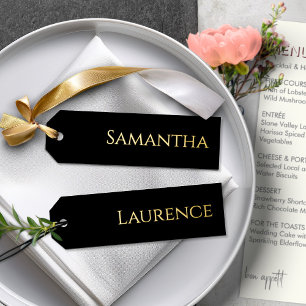 8 Wedding Guest Gold Foil On Black Name Tags Foil Holiday Card