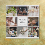 8 Wedding Photos Collage Elegant Script Faux Canvas Print<br><div class="desc">Personalise with your eight favourite wedding photos,  name and special date to create a unique photo collage,  memory and gift. Designed by Thisisnotme©</div>