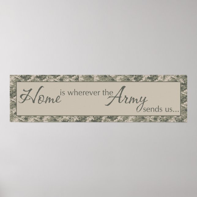8"x30" Home Is Where ARMY Sends Us Wall Art Decora (Front)