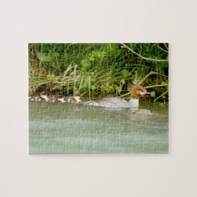 8" x 10" Puzzle 110 pieces of duck and ducklings (Horizontal)