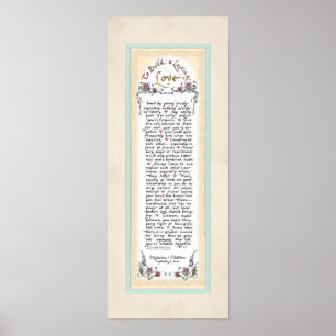 8 x 20 To Build a Lasting Love Cream n Aqua Blue Poster