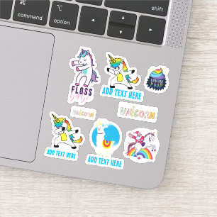 8 x Shaped UNICORN Funny Cute Kawaii Dab Emoji