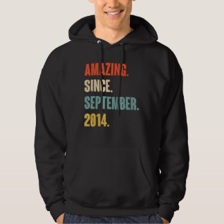 8 Year Old 8th Birthday  Amazing Since September 2 Hoodie