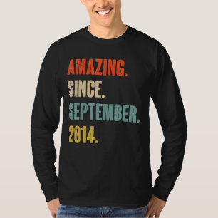 8 Year Old 8th Birthday  Amazing Since September 2 T-Shirt