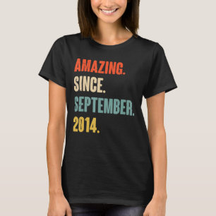 8 Year Old 8th Birthday  Amazing Since September 2 T-Shirt