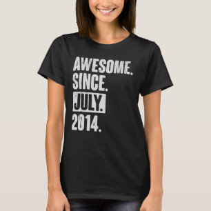 8 Year Old 8th Birthday Awesome Since July 2014 T-Shirt