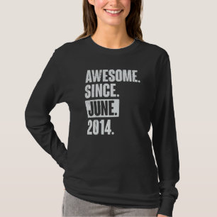 8 Year Old 8th Birthday Awesome Since June 2014 T-Shirt