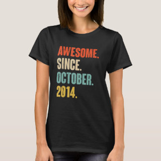 8 Year Old 8th Birthday  Awesome Since October 201 T-Shirt