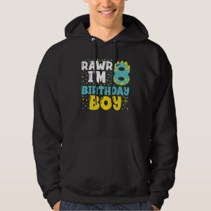 8 Year Old 8th Birthday Boy Dinosaur Toddler Kids Hoodie