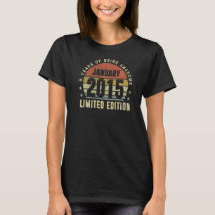 8 Year Old Awesome Since January 2015 8th Birthday T-Shirt