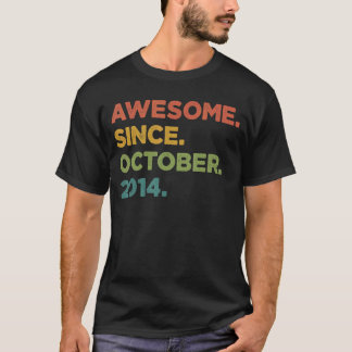 8 Year Old  Awesome Since October 2014 8th Birthda T-Shirt