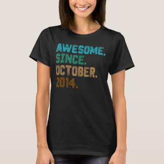 8 Year Old  Awesome Since October 2014 8th Birthda T-Shirt