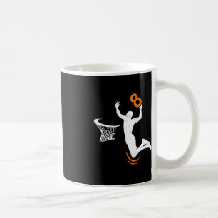 8 Year Old Basketball Dunk 8th Birthday Party Boys Coffee Mug