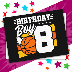 8 Year Old Basketball Party Theme 8th Birthday Boy Postcard