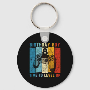 8 Year Old Birthday Boy 8 Time To Level Up 8th Bir Key Ring