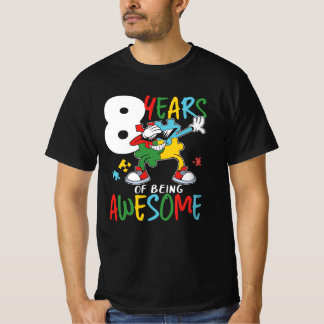 8 Year Old Birthday Boy Or Girl Autism Awareness T-Shirt