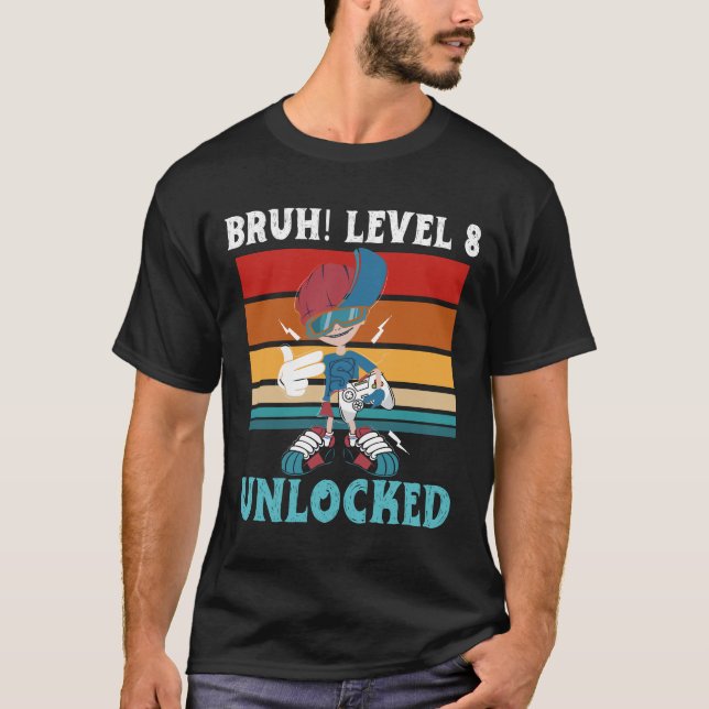 8 Year Old Birthday Dabbing Boy Bruh 8th T-Shirt (Front)