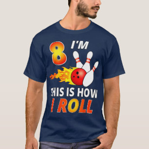8 year old bowling birthday Boy  Funny Bowler Girl T-Shirt