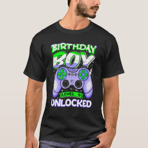 8 Year Old Boy Gamer Level Unlocked 8Th Birthday K T-Shirt