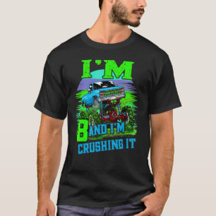 8 Year Old Crushing It Monster Truck 8th Birthday T-Shirt