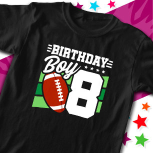 8 Year Old Football Party Theme 8th Birthday Boy T-Shirt