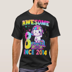 8 Year Old Gifts Girls Teens Cute Unicorn Music 8t T-Shirt