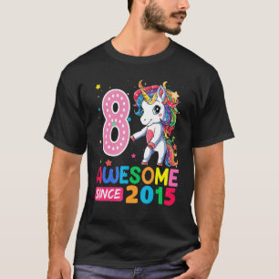 8 Year Old Girls Teens Flossing Unicorn 8th Birth T-Shirt