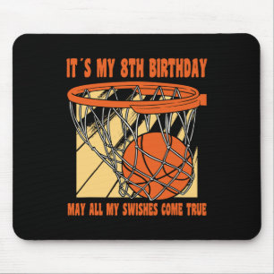 8 Year Old Happy 8th Birthday Basketball 8th Birth Mouse Pad