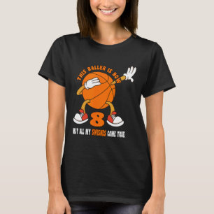 8 Year Old Happy 8th Birthday Bysketbyll 8th Birth T-Shirt