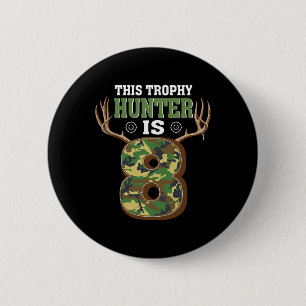 8 Year Old Hunting 8th Birthday Party Deer Hunter 6 Cm Round Badge
