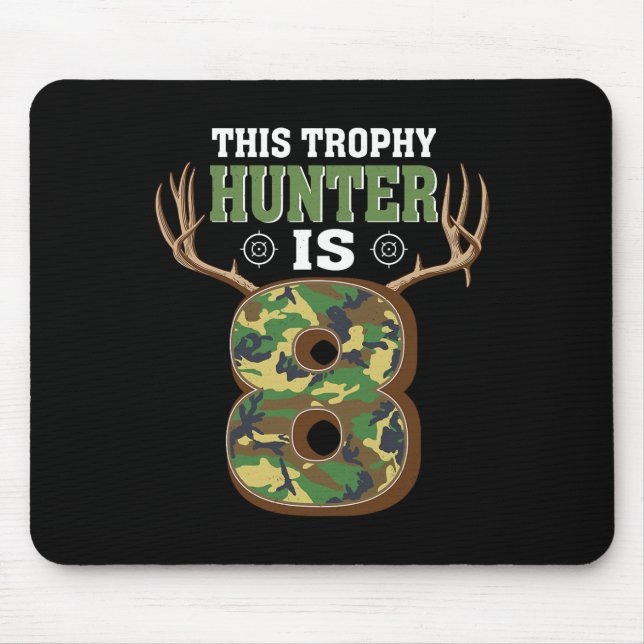 8 Year Old Hunting 8th Birthday Party Deer Hunter  Mouse Pad (Front)