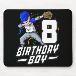 8 Year Old Kids Boys 8th Birthday Baseball Dabbing Mouse Pad
