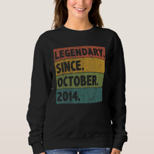 8 Year Old Legend Since October 2014 8th Birthday Sweatshirt