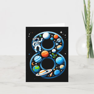 8 Year Old Outer Space Astronaut 8th Birthday Boy Card