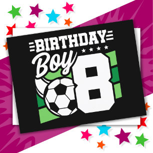 8 Year Old Soccer Football Party 8th Birthday Boy Postcard