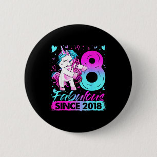 8 Year Old Unicorn For Girls 8th Birthday Girl Par 6 Cm Round Badge