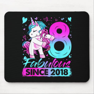 8 Year Old Unicorn For Girls 8th Birthday Girl Par Mouse Pad