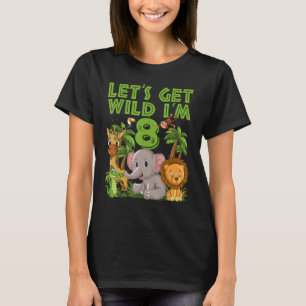 8 Year Old Zoo Birthday Safari Jungle Animal 8th B T-Shirt