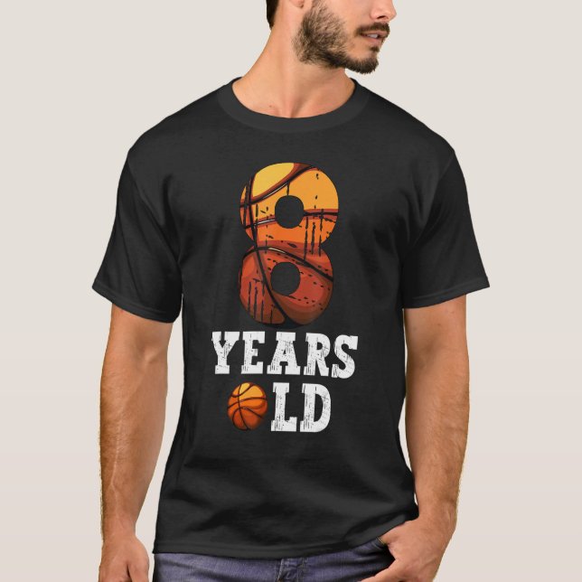 8 years baller basketball 8th birthday basketball  T-Shirt (Front)