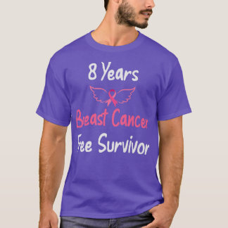 8 Years Breast Cancer Free Pink Breast Cancer Surv T-Shirt