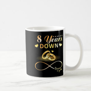 8 Years Down Forever To Go Couple 8th Wedding Anni Coffee Mug