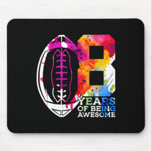 8 Years Of Being Awesome Football 8th Birthday Mouse Pad