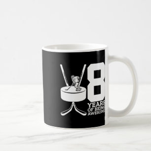 8 Years Of Being Awesome Ice Hockey 8th Birthday  Coffee Mug