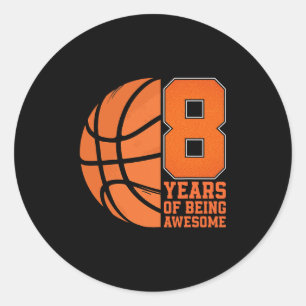 8 Years Of Being Awesome Sketll Lover 8th Birthday Classic Round Sticker
