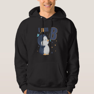 8 Years Old 8 Birthday Outfit Boy Girl Penguin 1 Hoodie