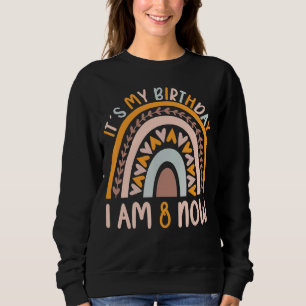 8 Years Old 8 Birthday Outfit Boy Girl Rainbow 3 Sweatshirt