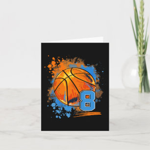 8 Years Old 8th Birthday Basketball Card